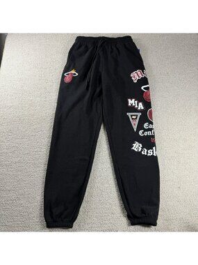 Ultra Game Miami Heat NBA Large Logo Sweatpants Black Men’s Size Small